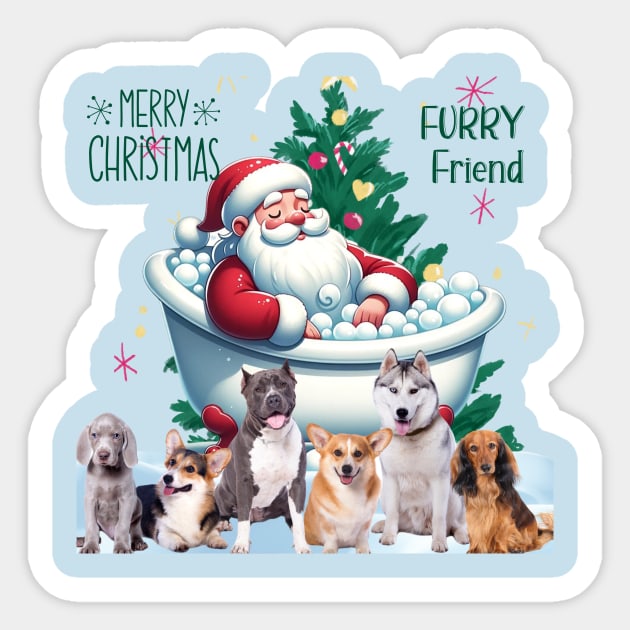 Merry Christmas Furry Friends Sticker by Jo Palmer